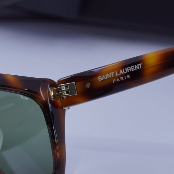 Saint Laurent SL M131/F 003 Square Sunglasses - Havana\Green - Picture 7 of 9